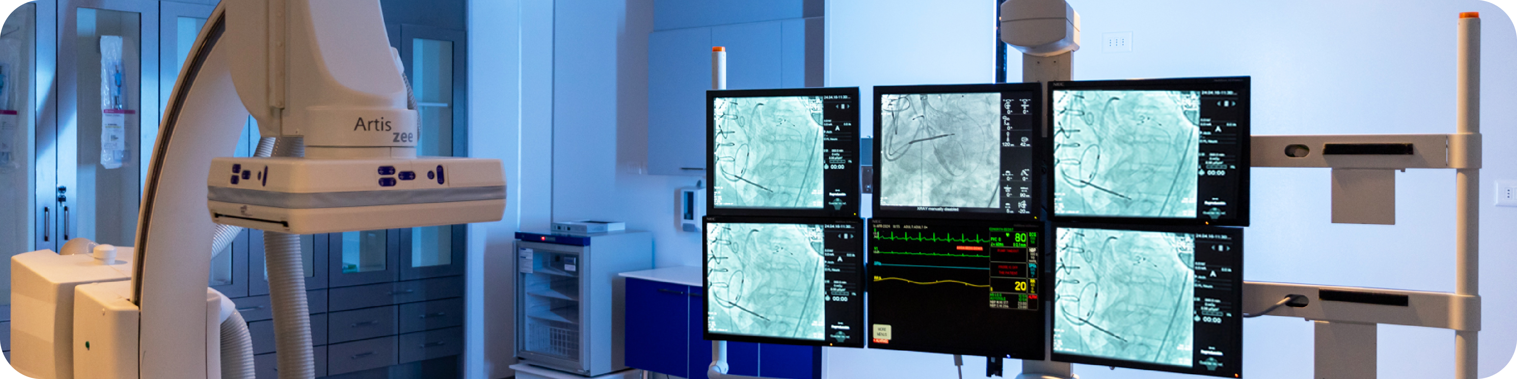 Monitores y aparatología de Unidad de Hemodinamia
