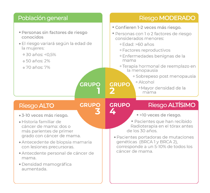 Factores de riesgo, antecedentes familiares, radioterapia, mutaciones BRACA1, BRACA2
