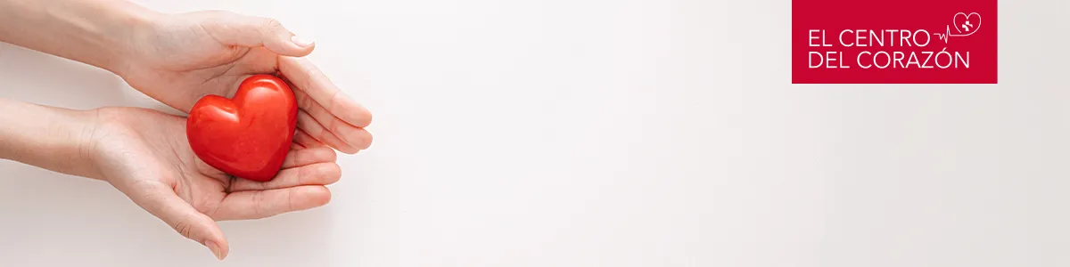 Manos sosteniendo un corazón de plástico. Centro de Diagnóstico y Terapia Endovascular