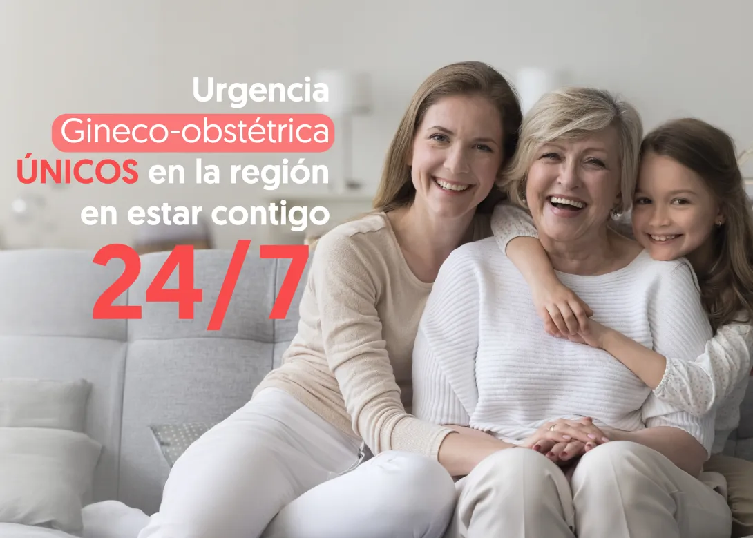 Abuela, madre e hija con texto únicos en la región en estar contigo 24 7