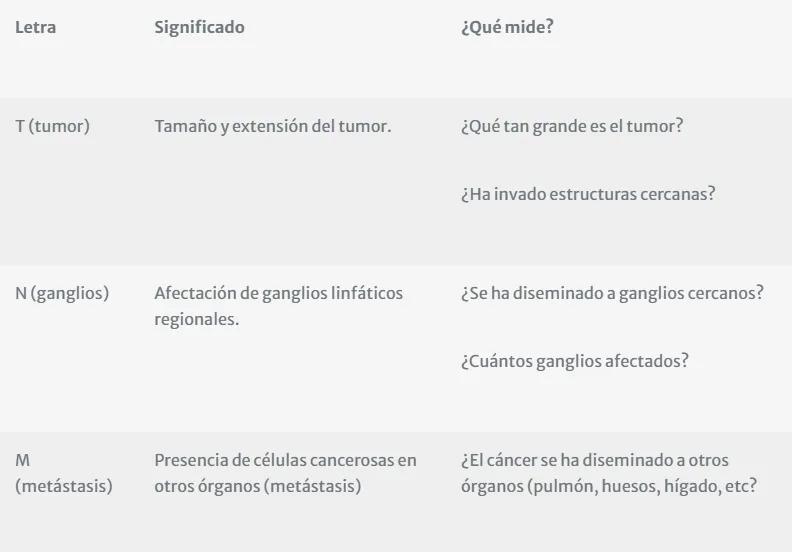 El sistema de clasificación TNM del cáncer: